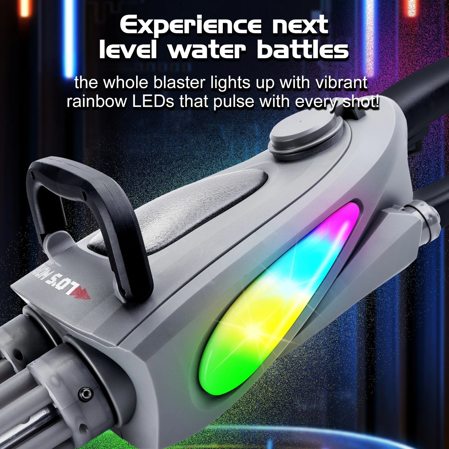 Kids Electric Water Gun LED Double Barrel Blaster With Backpack